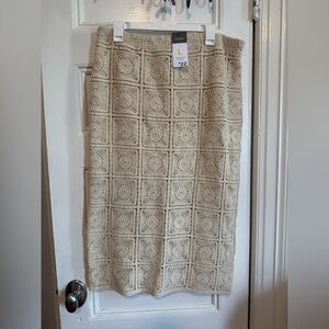 Primemark Crochet Square Midi Skirt - Beige size large